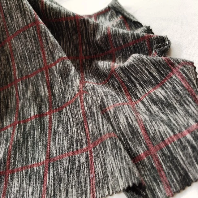 Jersey yarn dyed stripe soft hand feeling polyester rayon knitting printed viscose fabric