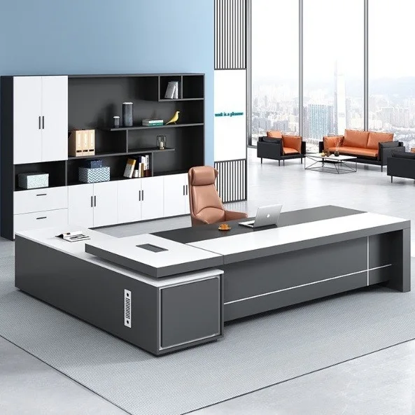 Luxury Wooden Long Steel Legs  Working Desks Adjusdesk Height For Ceo Office Furniture Desk