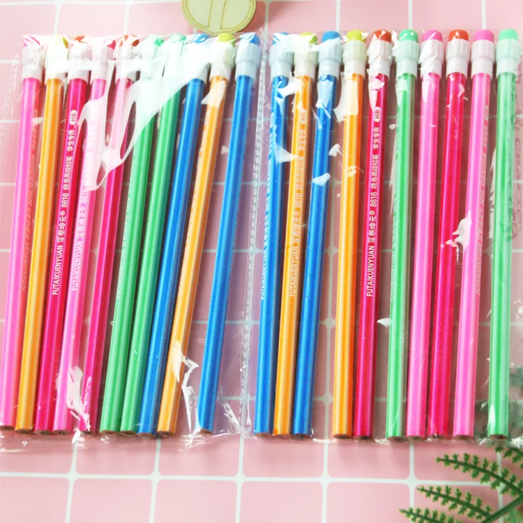 Wholesale Back To School Cheap Price Custom Standard Pencils Hb 2b 2h Lead Hexagonal Round Triangle Pencil With Eraser