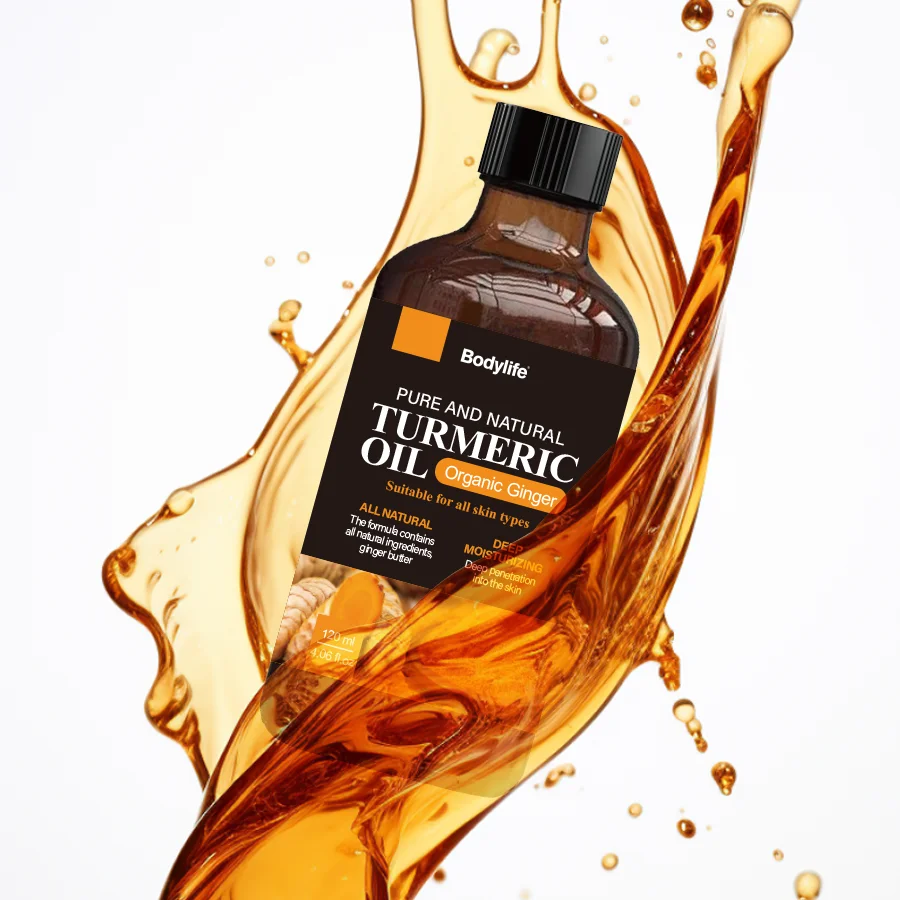 Natural Organic Turmeric Body Oil Face Wholesale Anti-inflamma Tory Repair Oil Keeps Skin Young firm Turmeric Body Oil