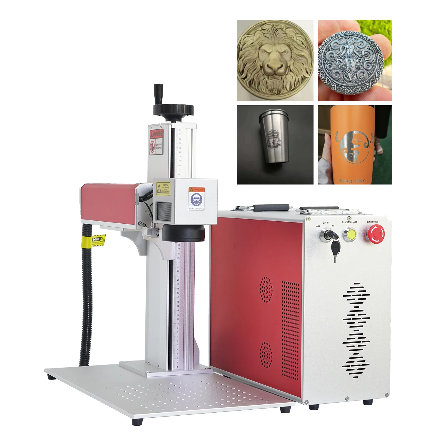 Super Fast Portable Handheld Fiber Laser Engraver Marking Machine with Rotary 20w 30w 50w 100w