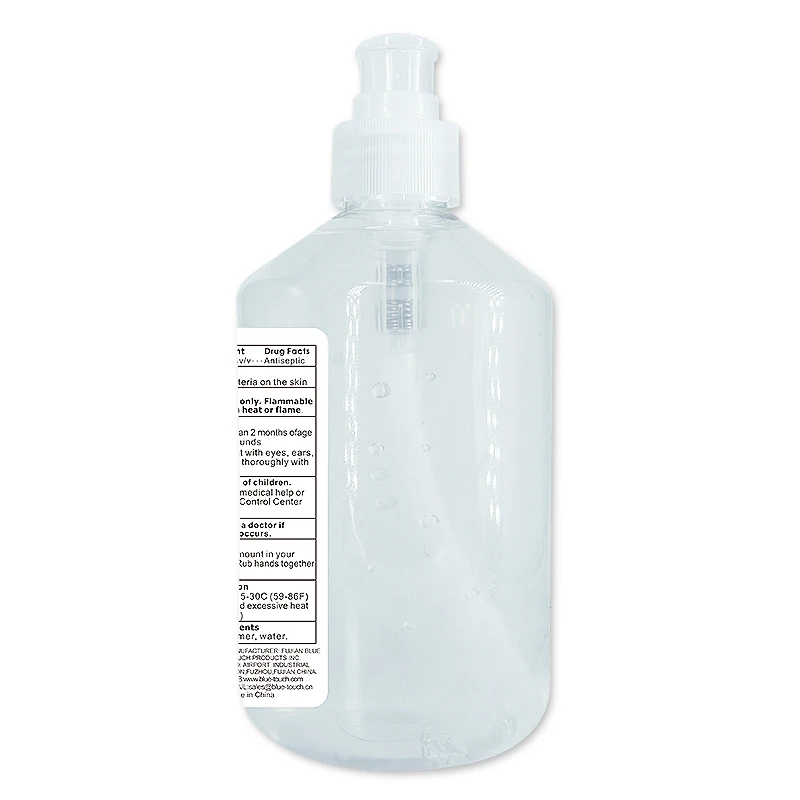 Customized Liquid Alcohol Hand Sanitizer Gel for sterilization Scentless 500ml