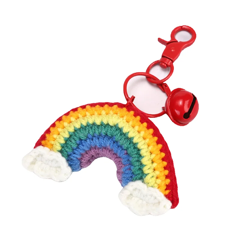 Custom Crochet Plush Keychain Handmade Keychain Strawberry Unicorn Rainbow Amigurumi Keychain Promotional Gift