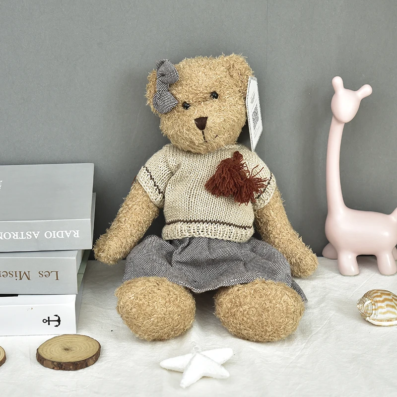 promotional gift new style love bear wearing sweater cloth wedding day gift teddy bear dressing up cuddly toys