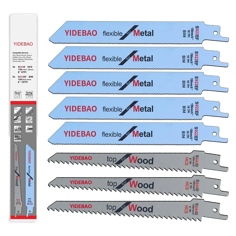 Premium Quality Sawzall Reciprocating Saw Blade Bi-metal Wood And Metal Demolition Tools