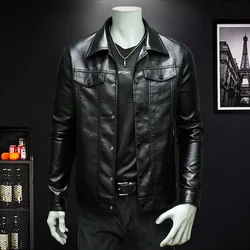 Gingtto New Fashion Wholesale Synthetic Leather Jacket Motorcycle Custom Pu Leather Jacket For Men