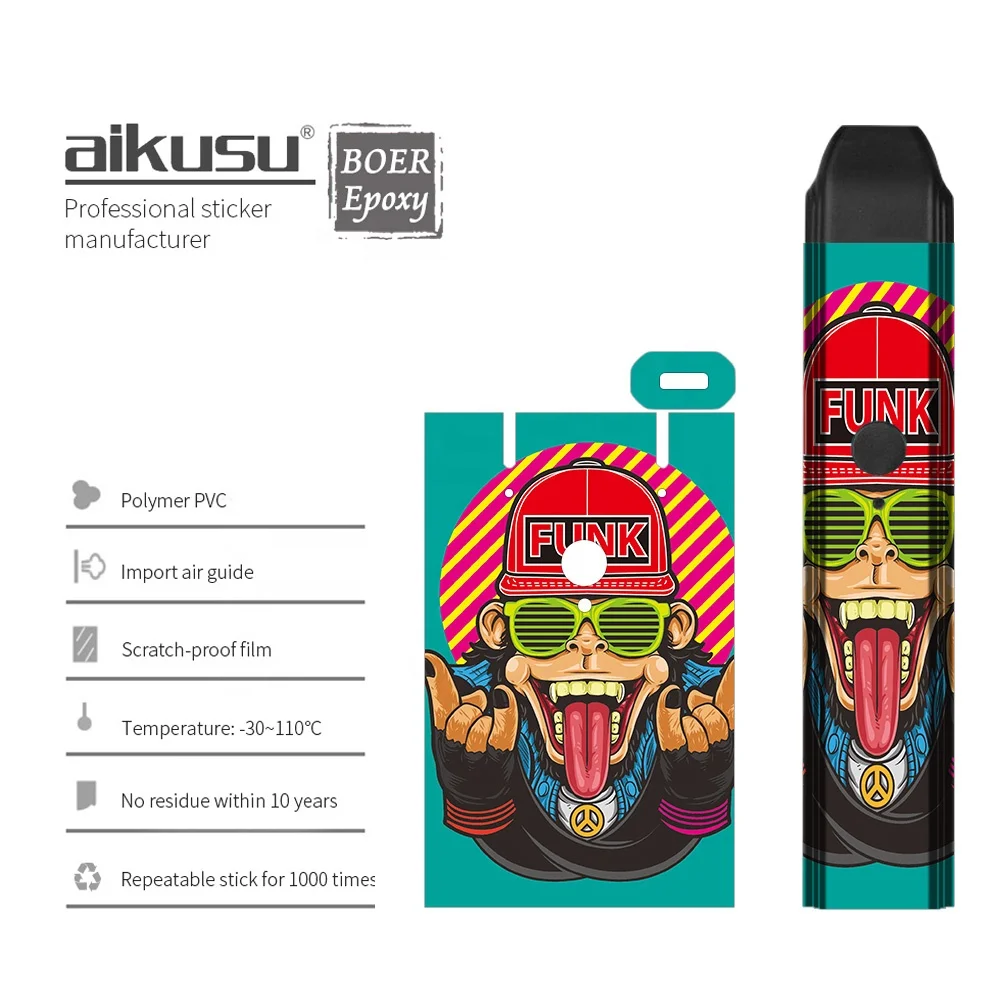 
Custom designs die cut 3M protective wrap skin electronic cigarette sticker for Caliburn electronic cigarette fruit stickers 