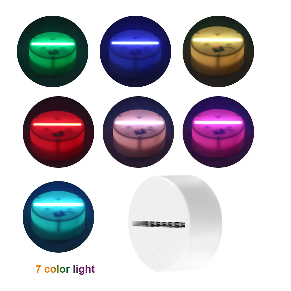 European Wholesale ABS Lamp Night Light Touch Base Remote Control 3d Wooden Acrylic