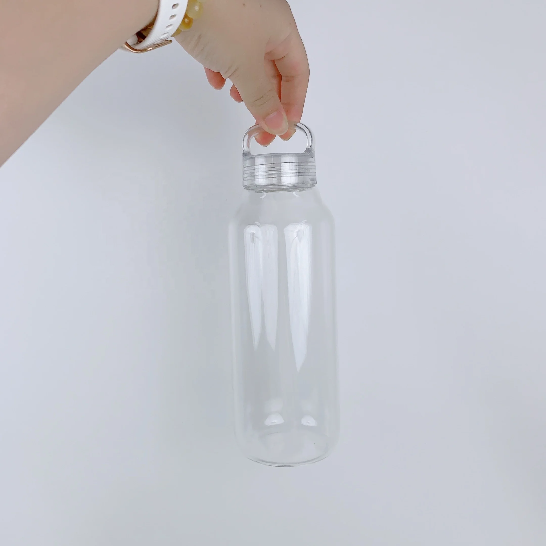 300ml 500ml 900ml High Borosilicate Glass Water Bottle with PCTG Handle Reusable BPA Free Beverage Go Travel Bottle