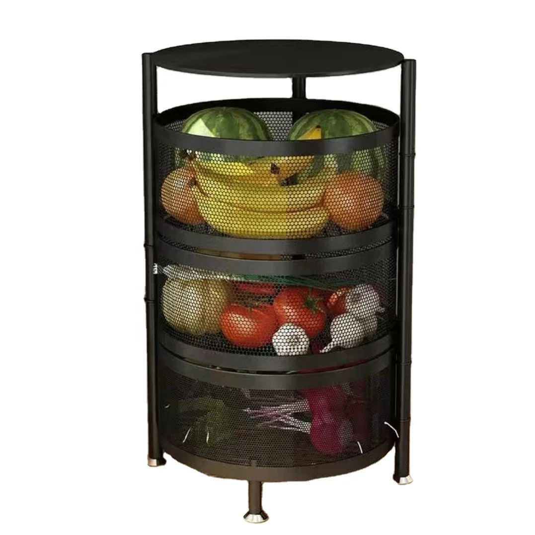 4 layer Rotatable Storage Basket  Rotating Baskets Rack