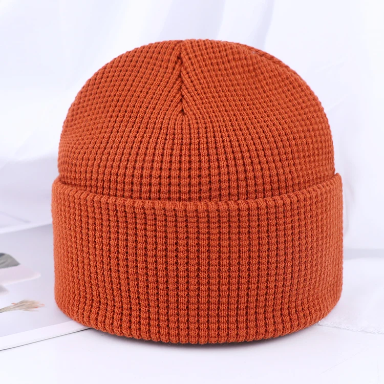 Qianzun manufacturers watch cap waffle knit customized hats knitting warm beanie hats for men and women