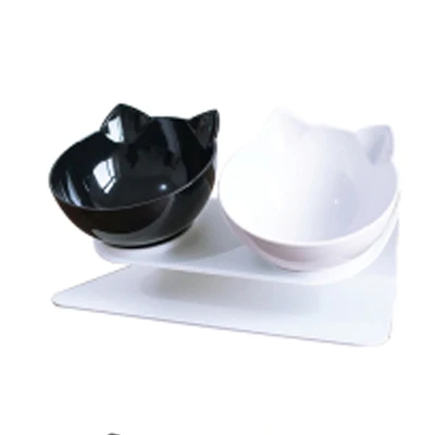 Top Sellers 2021 For Amazon Pc Material Cat And Dog Bowl Elevated Cat Bowl Detachable Cat Feeding Bowl Double
