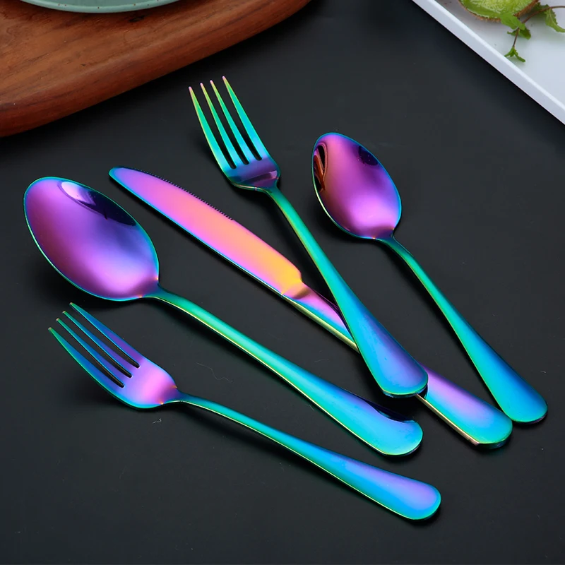 LFGB Approved 430 Custom Stainless Steel Knife Fork Spoon Mirror Eco Friendly 24 Piece Flatware Set For Events