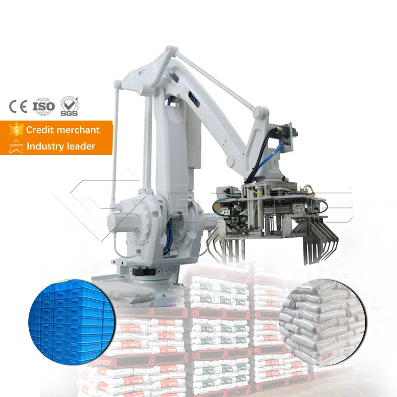 MS 100KG Automatic Palletizer Robot For Rice Bag Pick Up 500Kg1000Kg Robot Palletizer