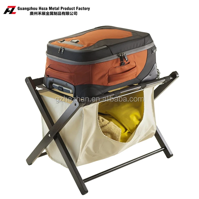 
Folding Solid Wood Luggage Rack Hotel Bedroom Folding Luggage Racks With Nylon Bags Dora Storage Organization 