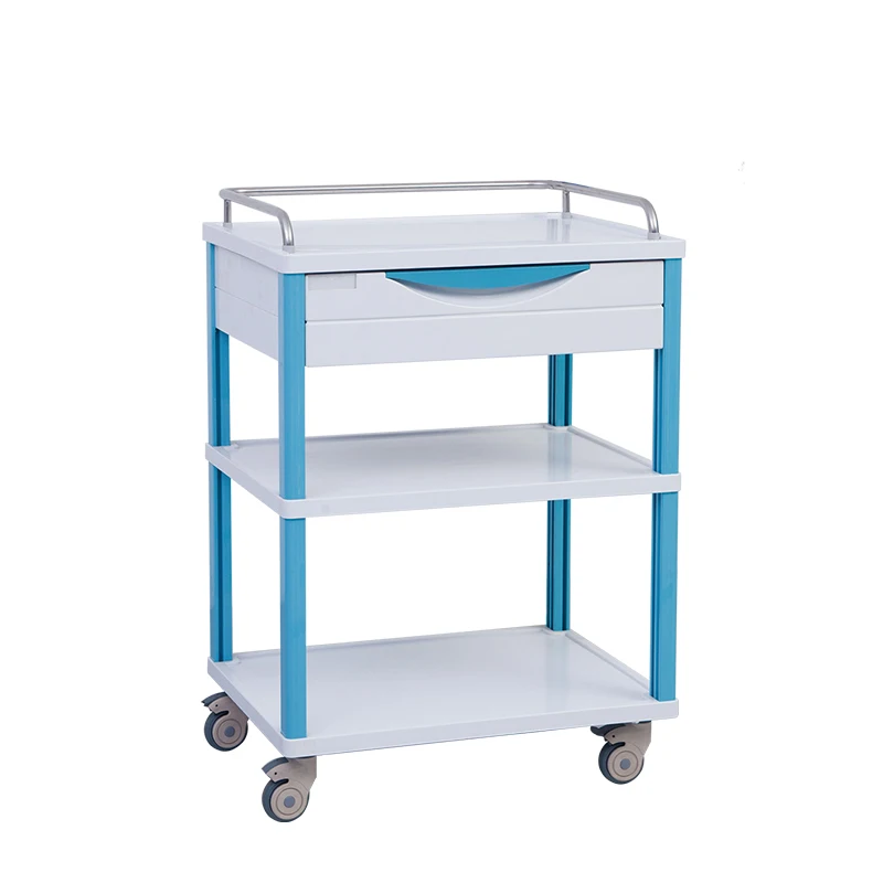 LX-ACH014 Hospital clinic ICU ABS medical emergency Nursing drug trolley with defibrillator Price