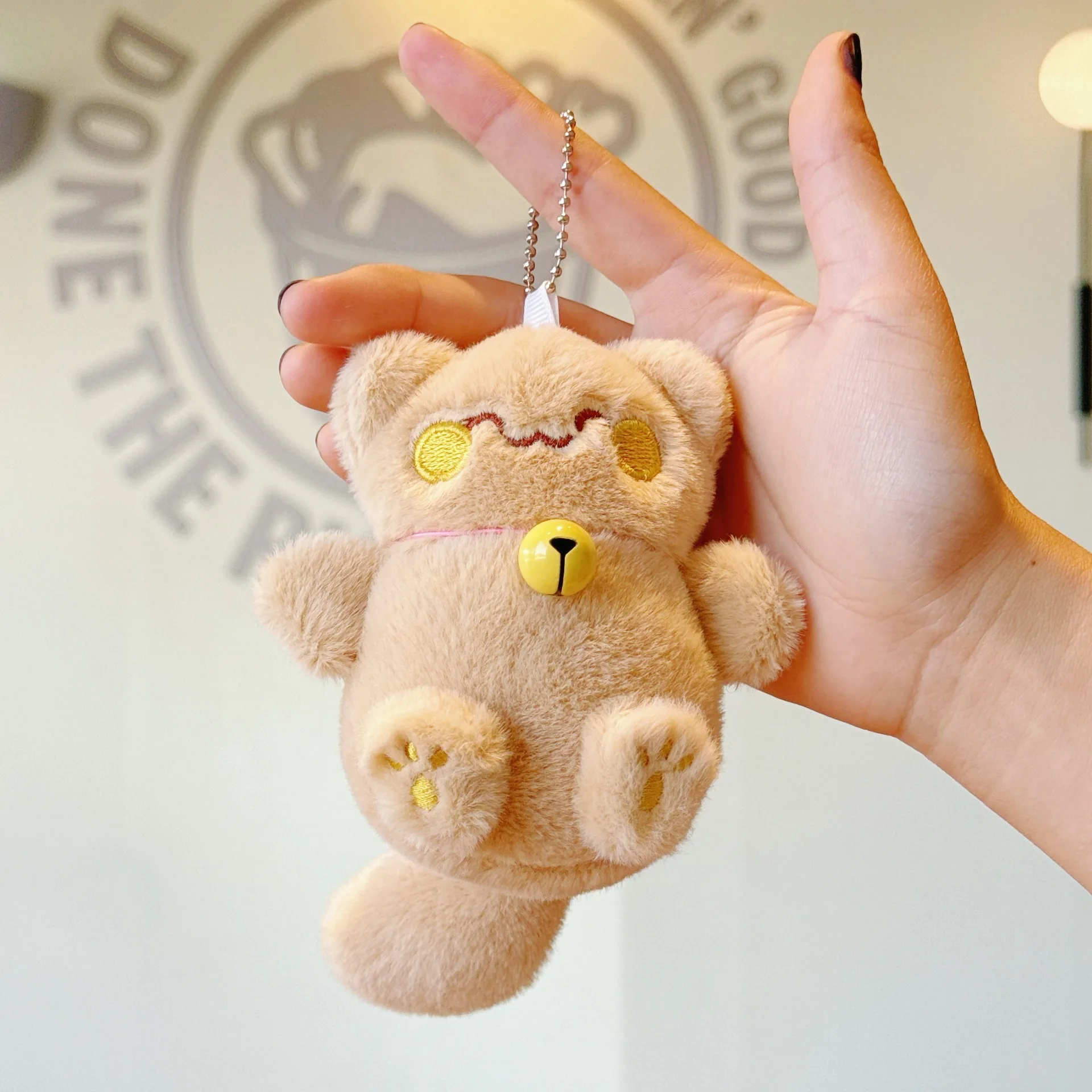12cm mini plush keychain toy stuffed animal little rich cat soft Plush Keychain fortune custom key chain