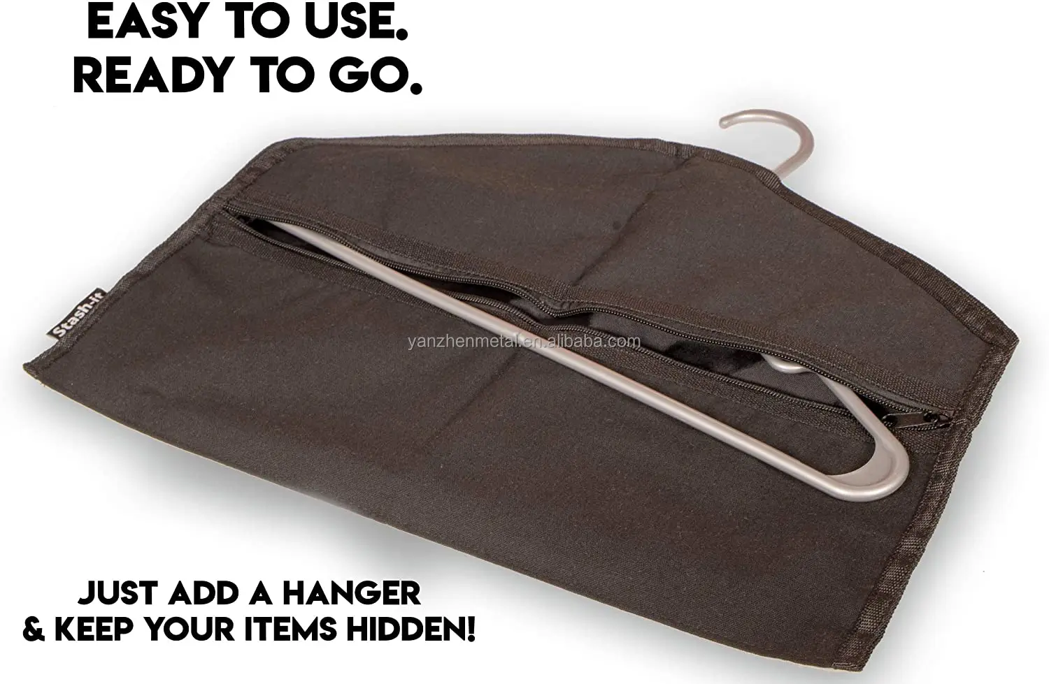 Fabric cloth hanger hidden safe suitable for clothing with pockets