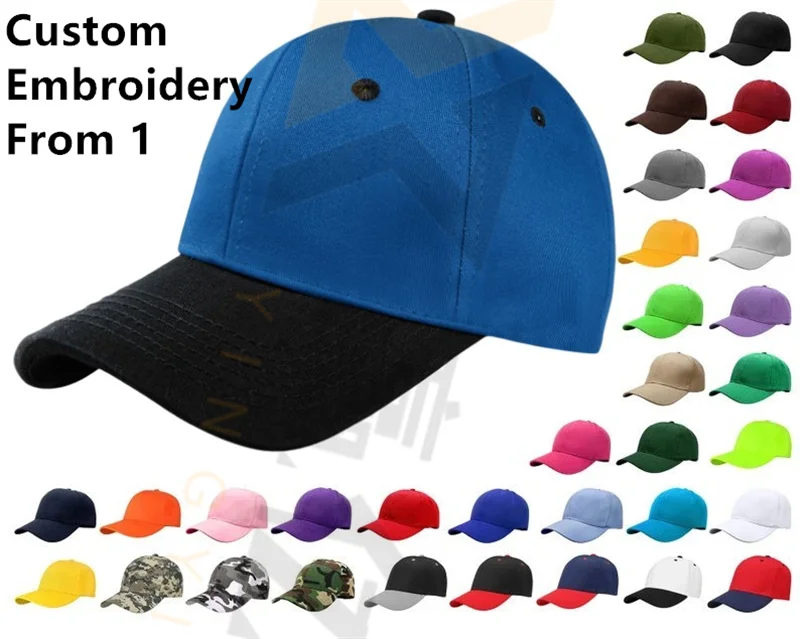 2023 Wholesale Unisex Adjustable Cotton Customized 6 Panel Baseball Cap Golf Hat With Custom Embroidery Logo