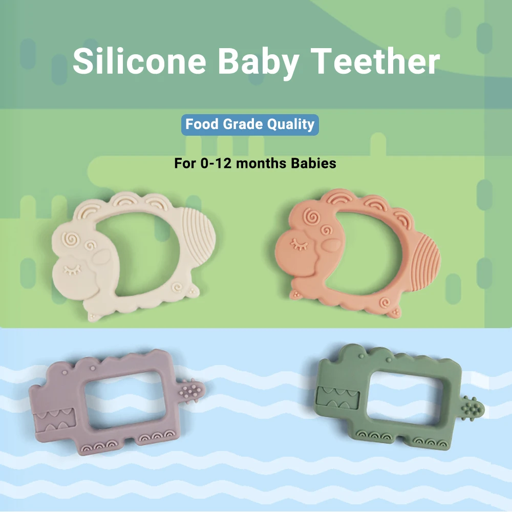 Food Grade Natural Silicone Brush Teether Chewable Eco Friendly Baby Teether
