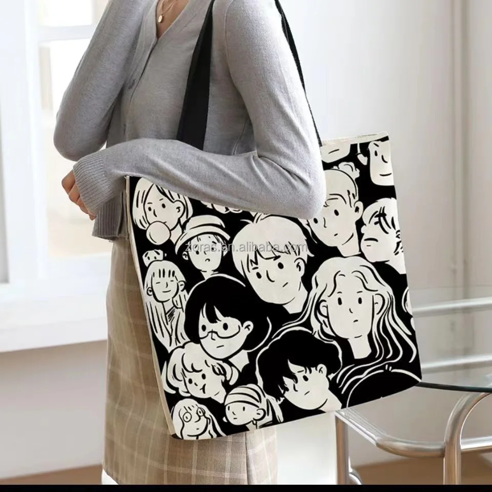 WR Custom Printed Plain Cotton Canvas Grocery Shopping Tote Bag