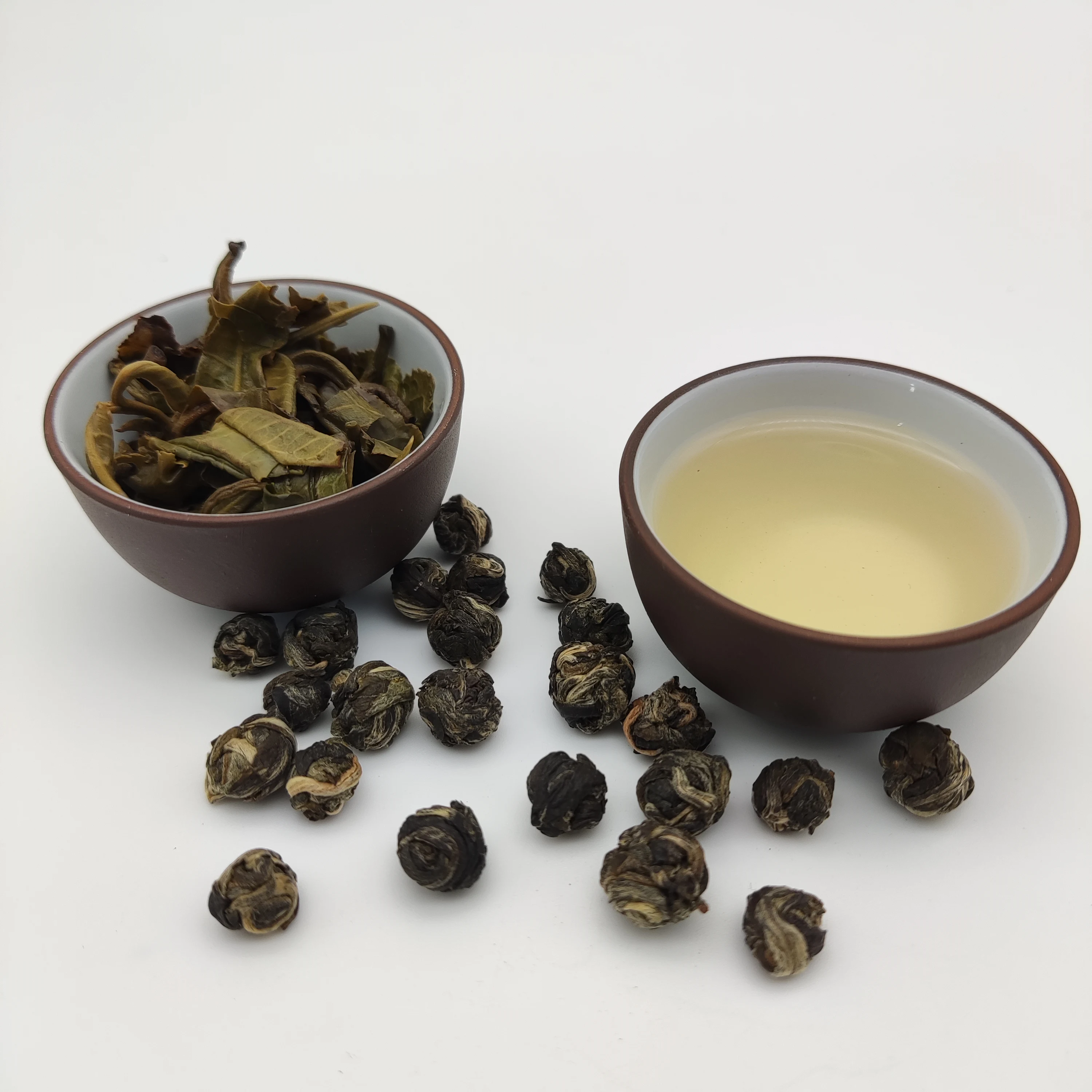 Dragon Pearl with flower aroma green tea balls luxury EU standard longzhu organic Jasmine green tea balls