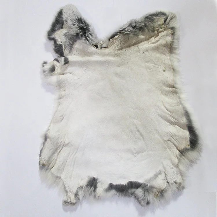 Factory Price Chinese Fur Normal Size Natural Grey Chinchilla Color Fur Pelt Soft Full Real Rabbit Fur Skins