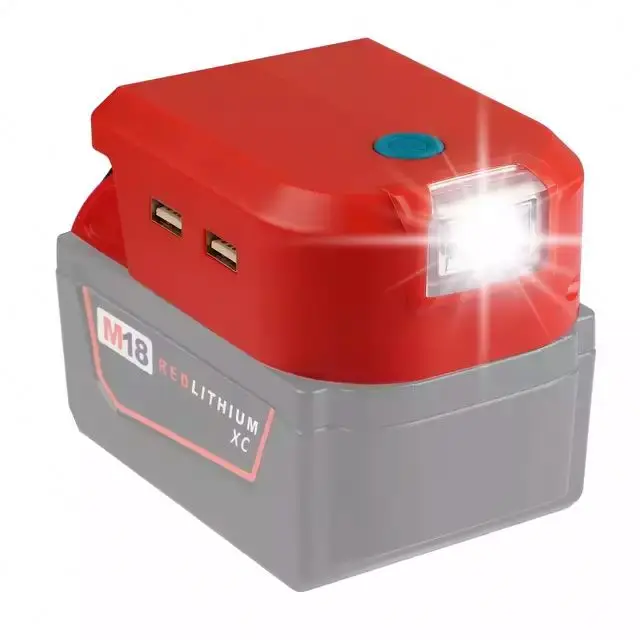 Battery adapter for Dewalts Milwaukees 18V li-ion batteries battery converter with LED work light for power tools