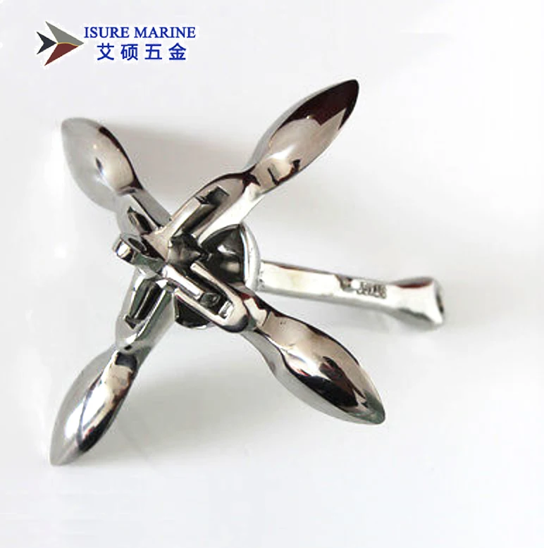 stainless steel grapnel folding boat anchor , small folding anchor