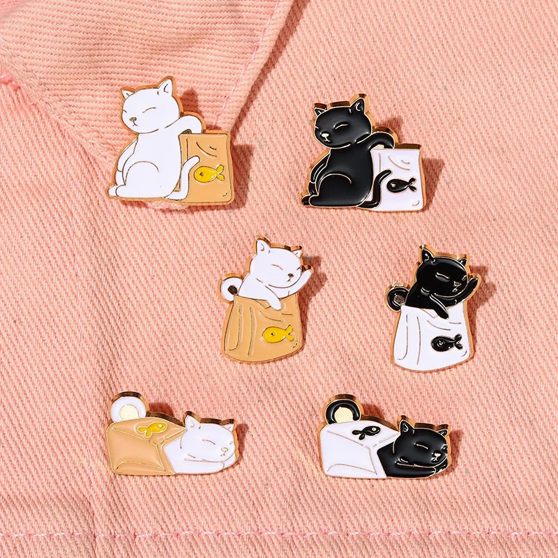 Custom Logo Enamel Oil Drip Metal Pin Cute Japanese Style Pin Personality Badge Creative Accessories Cartoon Lapel Pin