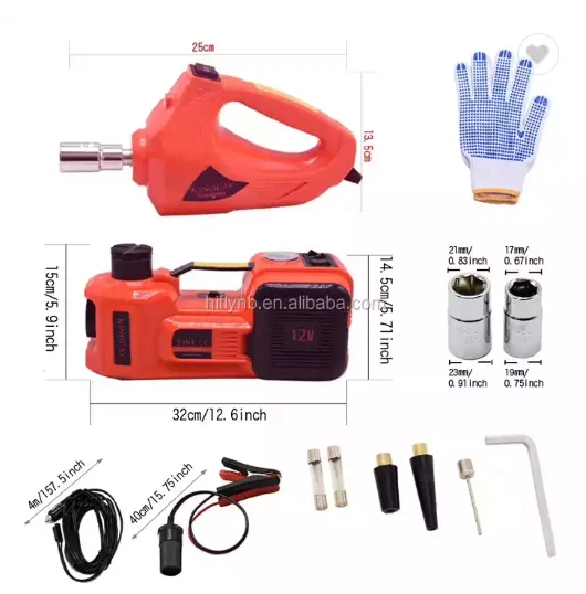 Electric  Multi-Functional Electric CarJack with Compressor Pump and Electric Wrench 3 in 1  LED light Pointer Display