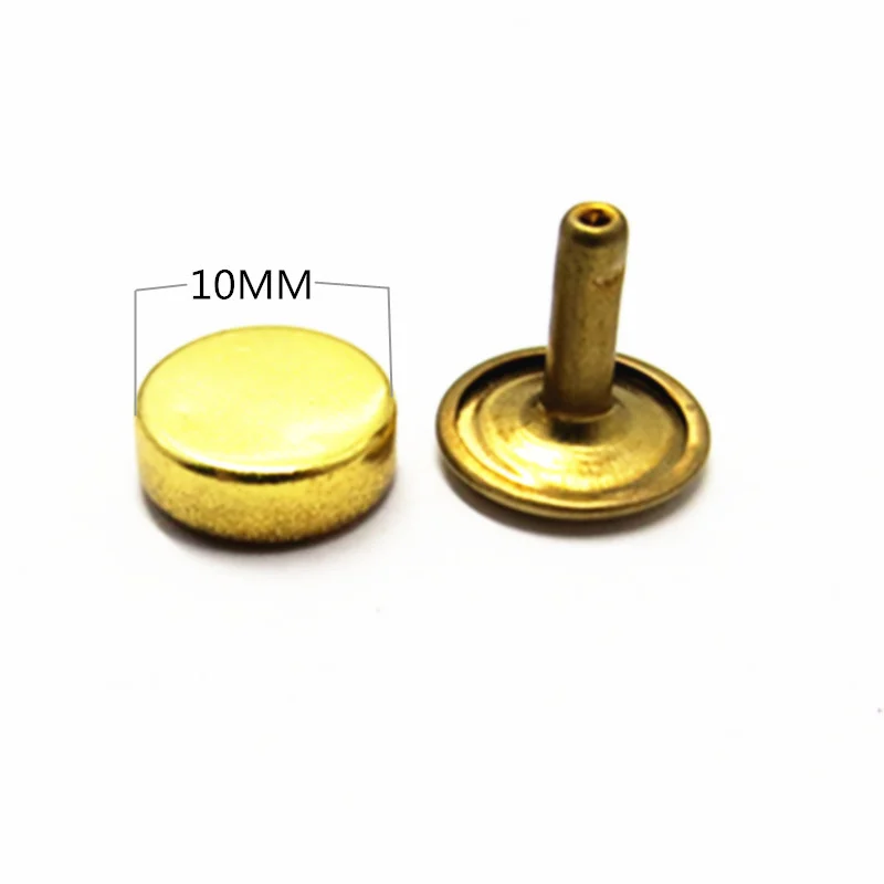 
YK1164 Factory Price Custom 10mm Metal Flat Round Head Rivet Double Caps Rivet For Handbags 