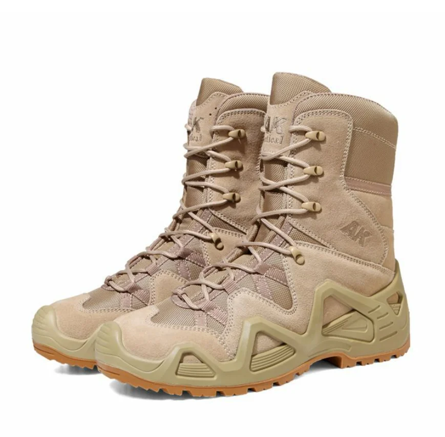 DFA0115 stock shoes AK aeisk  Black suede cow leather Tactical boots hiking shoes high  middle low cut durable shoes