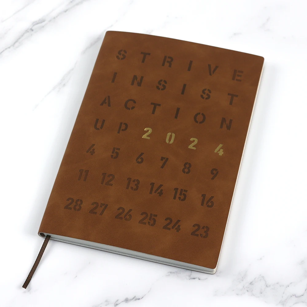 Customized logo gold foil stamping leather soft cover notebook a5 business office journal notebook with gift box packing