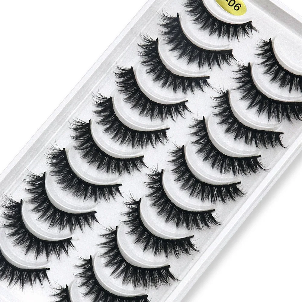 Wholesale False Eyelash 3d Natural lashes 10 pairs faux mink eyelash short strip natural faux mink false lashes