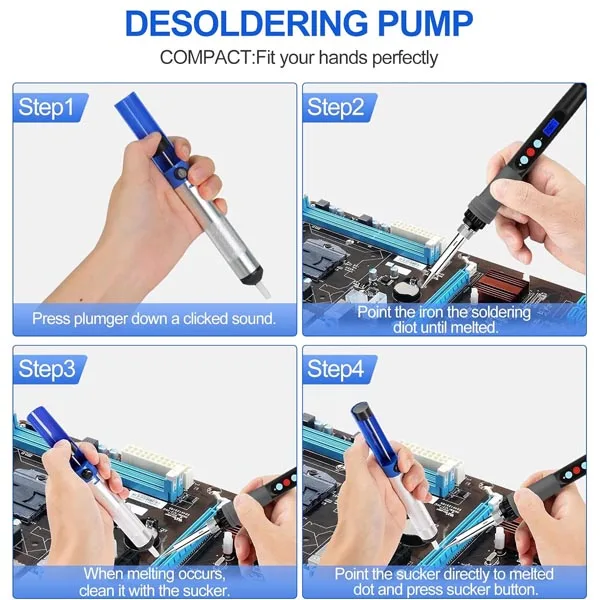 Soldering Iron Kit 90W LCD Temperature Control 180-480 Electric Solder Kit for Electronics Repair Jewelry DIY Crafts-making