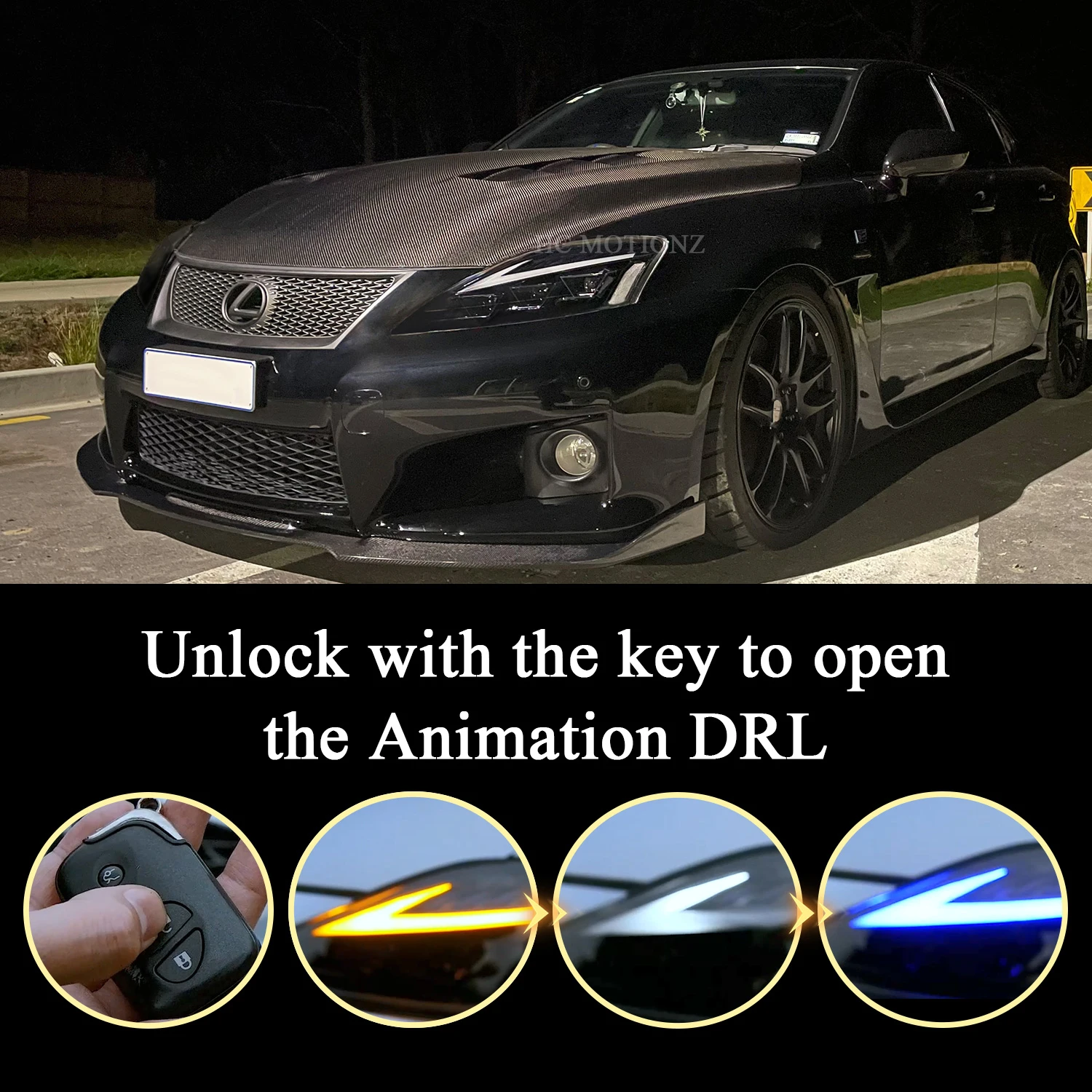 HCmotion Wholesales Start UP Animation DRL IS350 C ISF IS 220d Front Head Lights 2006-2013 LED Head Lamp For Lexus IS250