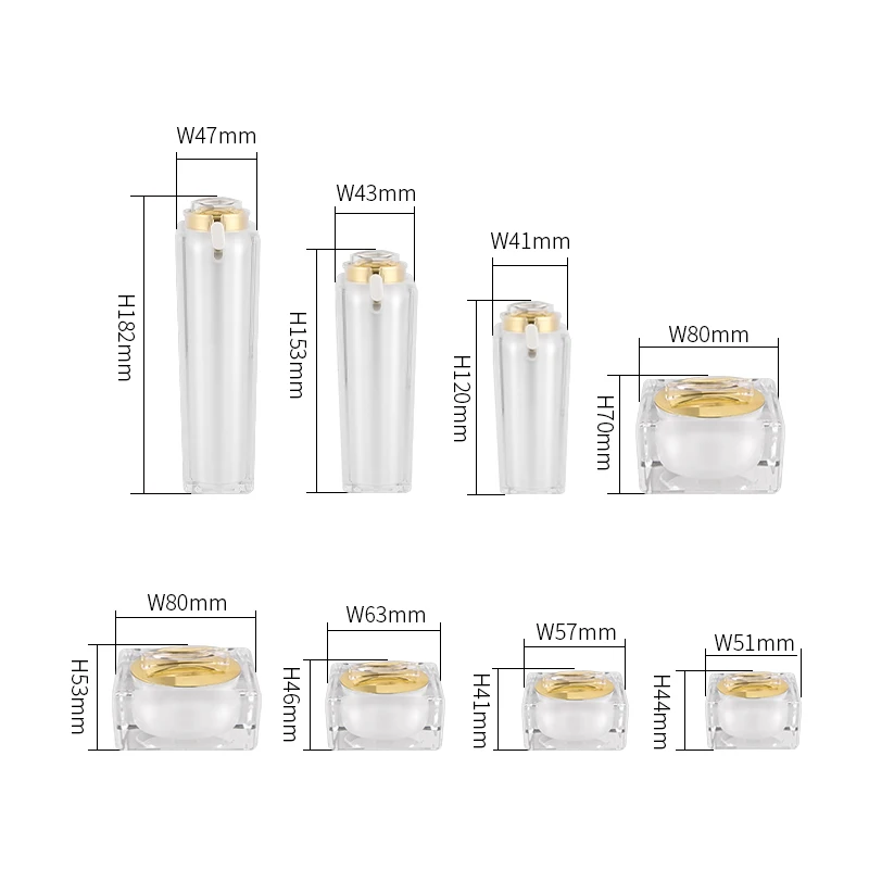 In Stock 10g 30g 50g White Gold Black SkinCare small face Cream Jar Bottle Luxury Acrylic plastic Cosmetics Packaging Containers