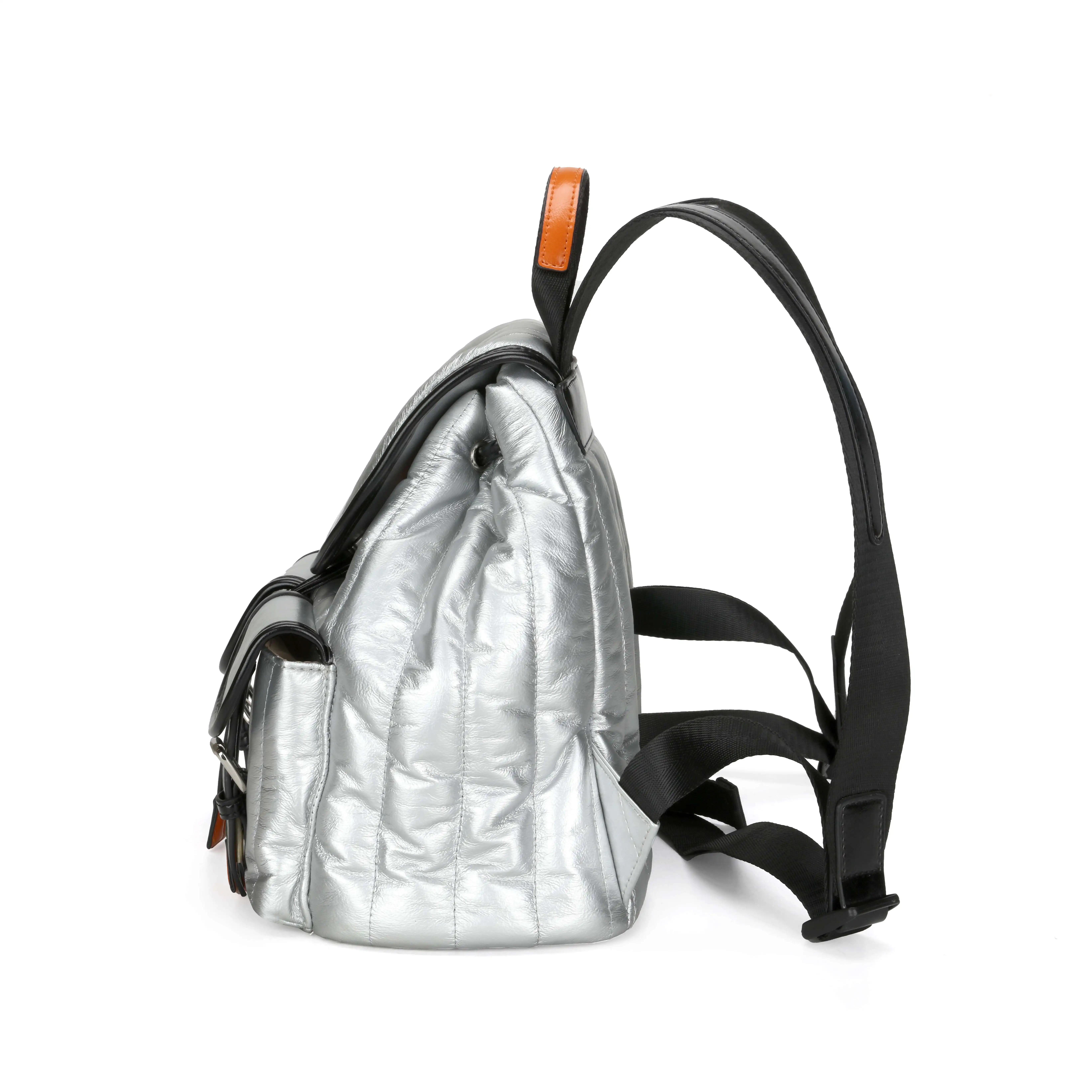 Factory Wholesale Price New Design High Quality Mini School Girls Bag Leisure Travel Silver Women Fashion Backpack