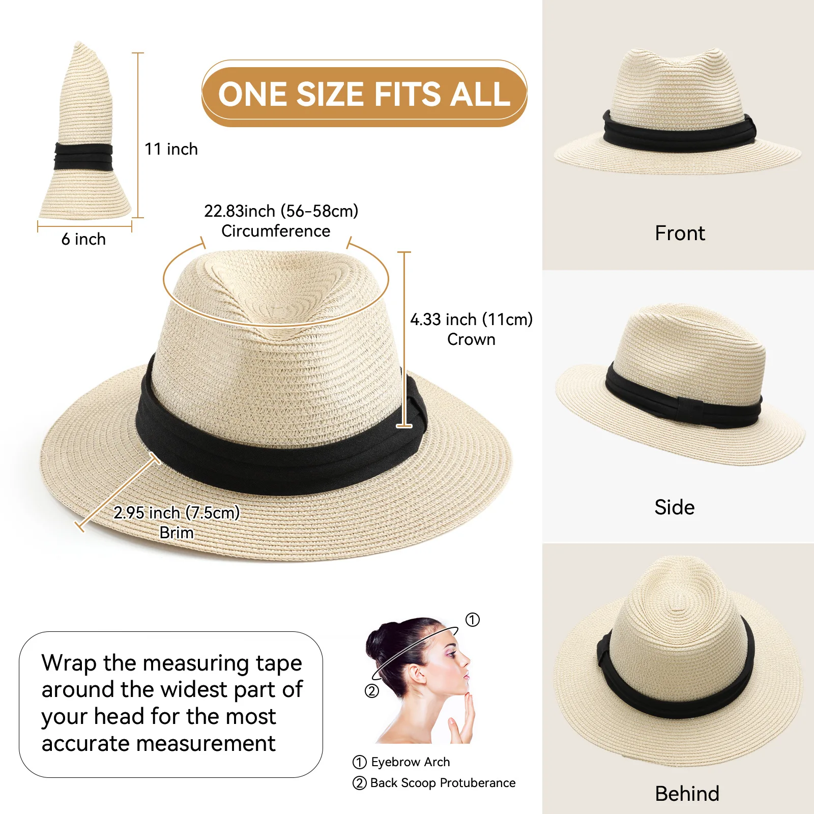 ALLCH High Quality Summer Anti-Ultraviolet Female Straw Hat Custom Logo Woven Paper Design Striped Daily Casual Outdoor Adults