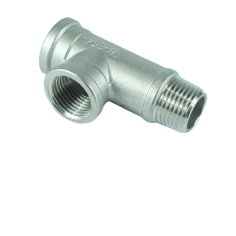 DKV ss304 ss316 Female x Male x Male pipe fitting tees Stainless steel 304/316 Pipe Fitting Connector FMF threaded reducing Tee
