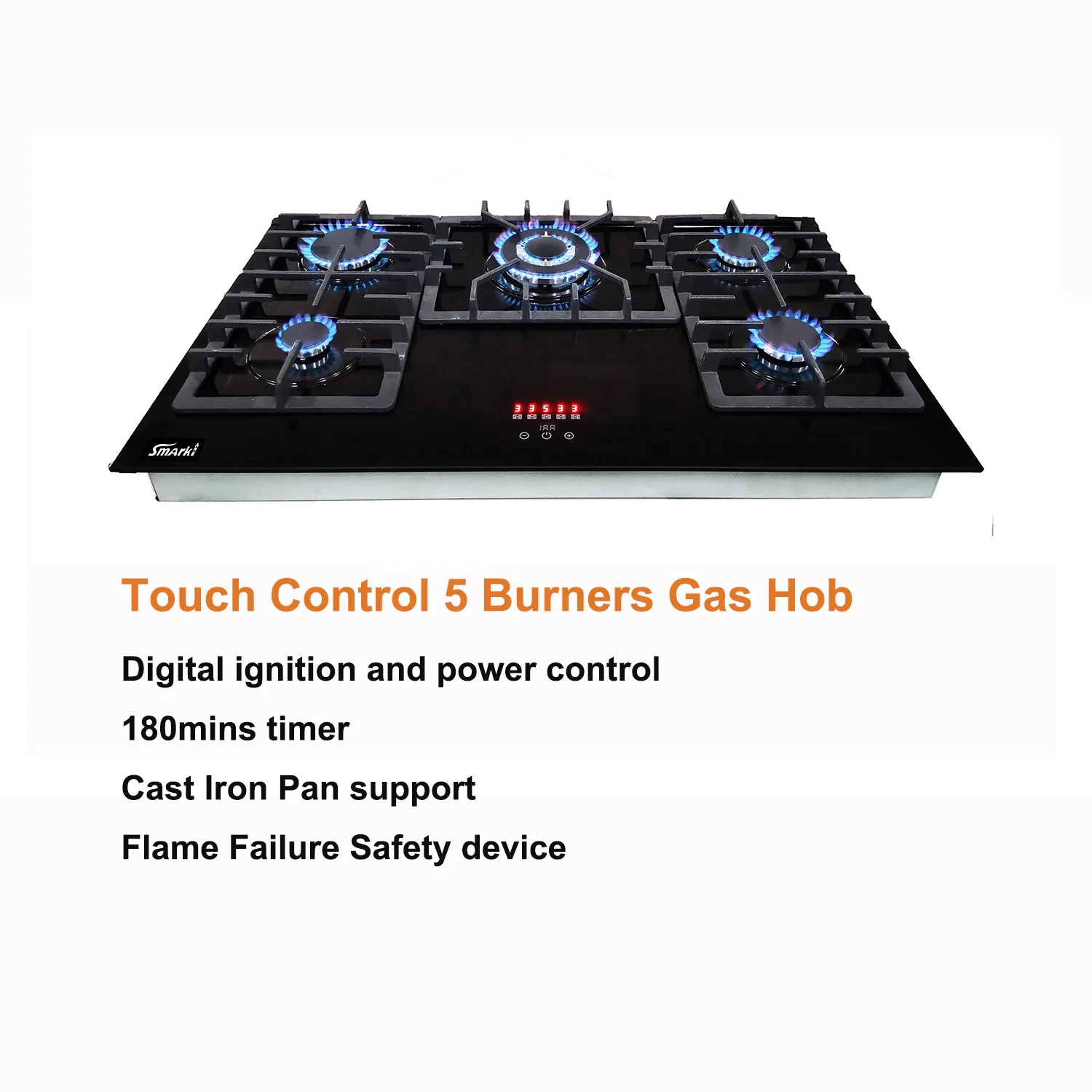 Latest design! Touch control 5 burner gas stove Built in gas cooktop 5 burners SG58822