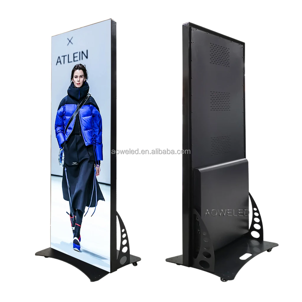 AOWE Factory Price Indoor Outdoor Digital Signage P1.86 P2 P2.5 Video Wall Board Display LED Poster Screen Window Banners