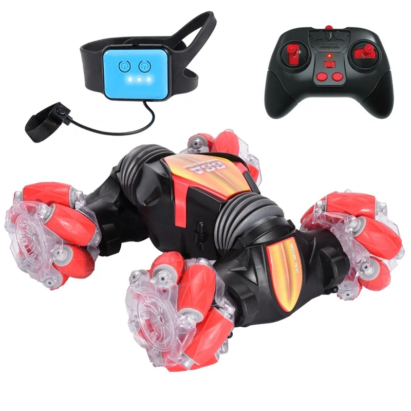 Gesture Induction Remote Control Twist Deformation Car with Light Music Drift Traverse Off-road Stunt Toy Car For Boy