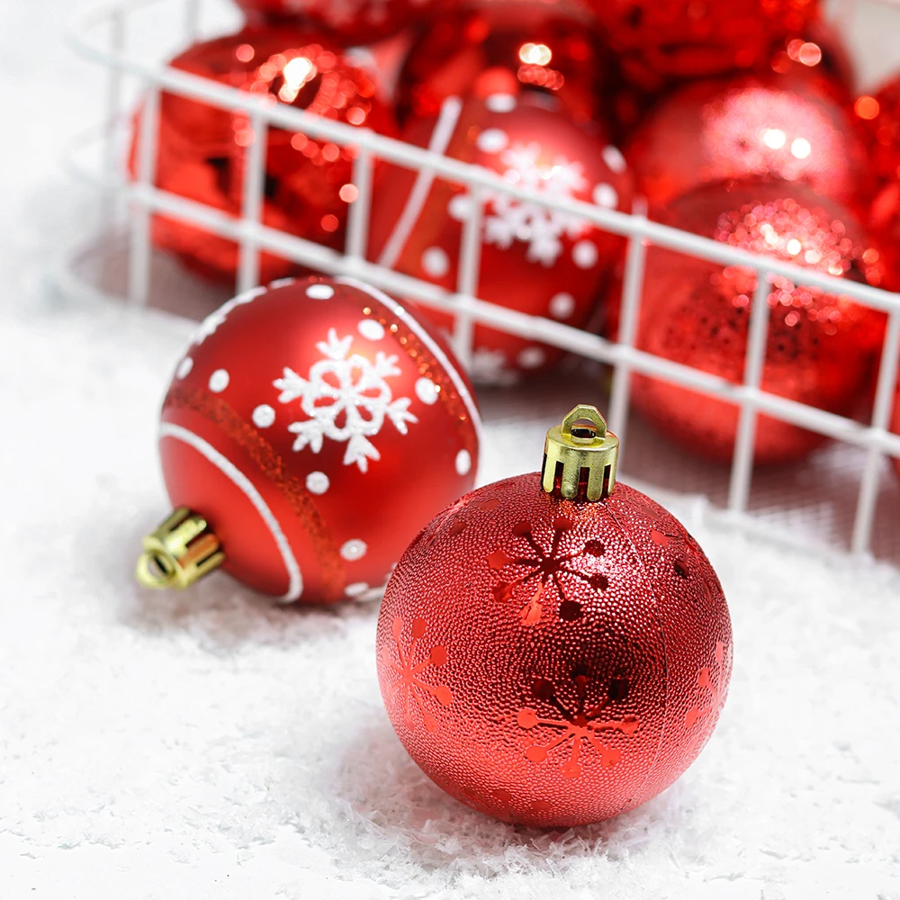 New model   6 cm  Christmas Ball Ornaments Tree Decorations mixed set for Party Bolas de Navidad