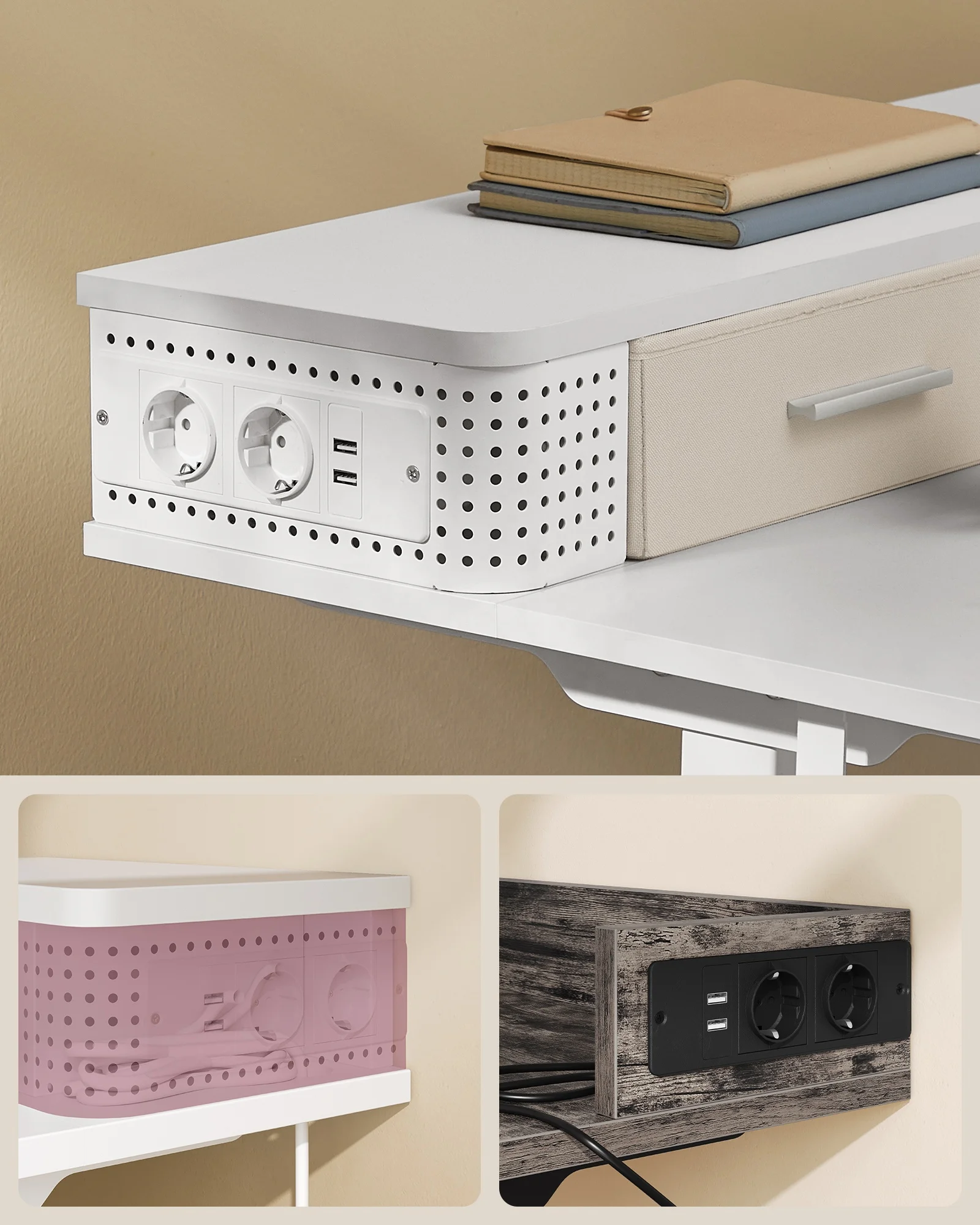 VASAGLE Height Adjustable Electric Desk with Memory Function and Monitor Stand Ergonomic Office Sit to Stand Standing Desk