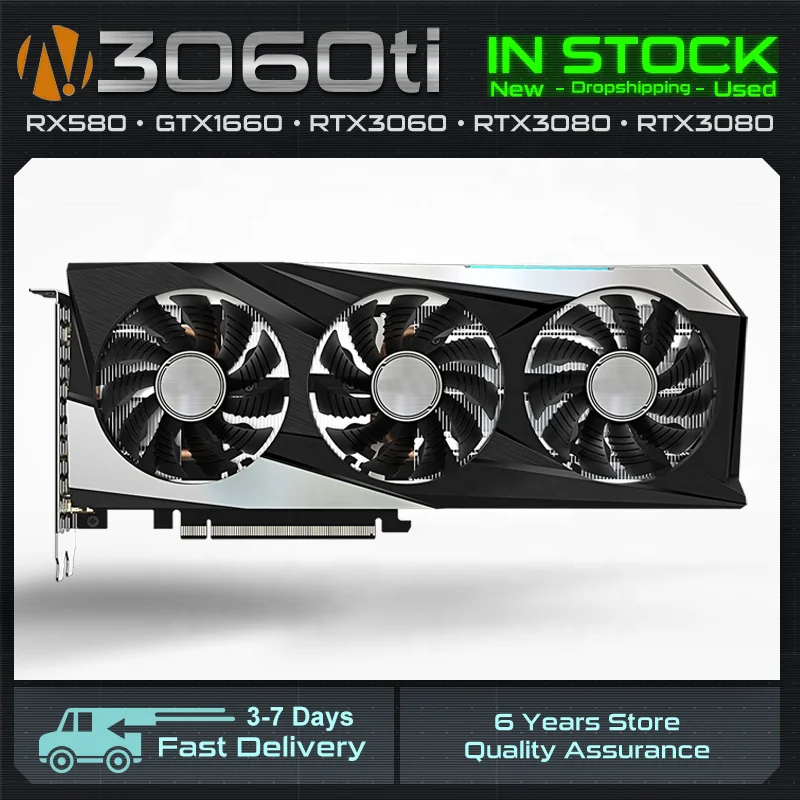 Newo In Stock 100% New Original Graphics Cards RX 580 8GB Video Card 256Bit GDDR5 RX 5700xt 570 6600xt 6800xt RX 6600 580
