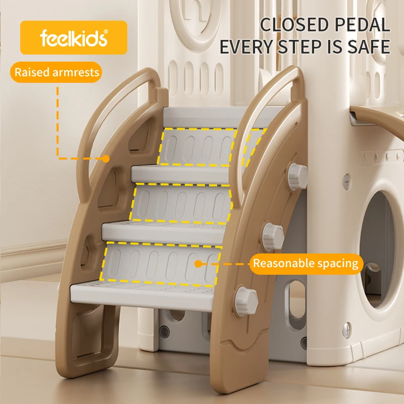 2024 new product baby toys climb large indoor playhouse playground plastic home  swing and slides for kids