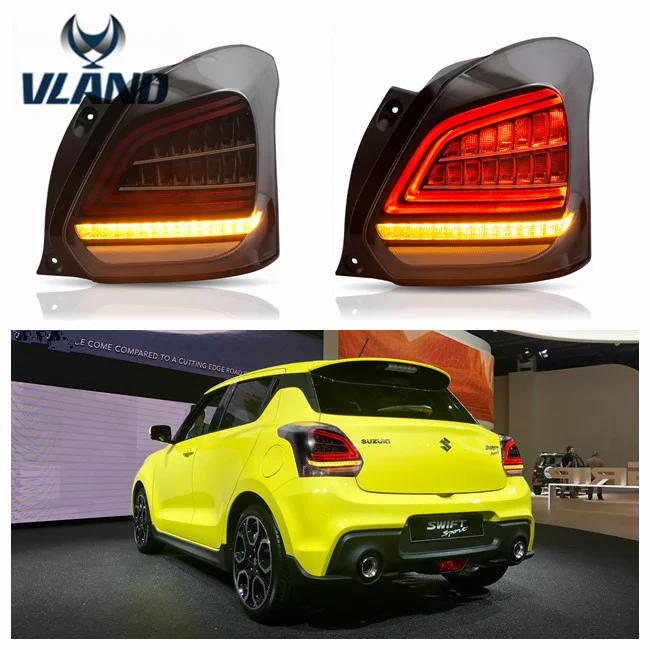 Оптовая продажа, завод VLAND для сборки автомобиля, задний фонарь для Swift full LED 2017-UP с движущимся поворотником, задний фонарь для suzuki