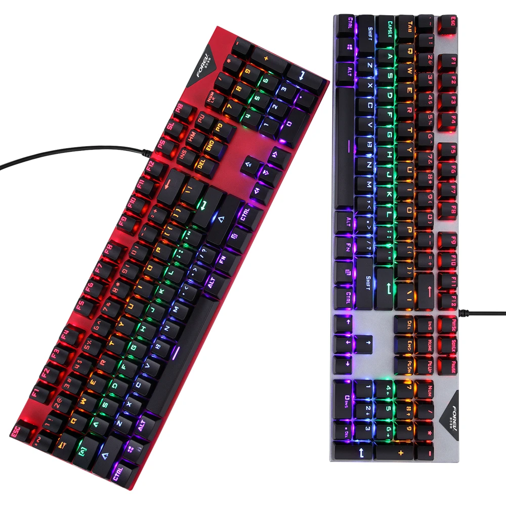 Amazons hot selling FV-Q302 mechanical keyboard wired tablet gaming lighting keyboard for pc